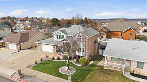 Aerial view of residential area