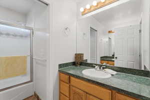 Upstairs bathroom with two separate vanities