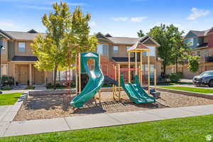 Community play area featuring a residential view