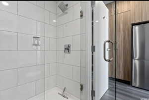 Bathroom with tiled shower