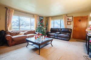 View of carpeted living room