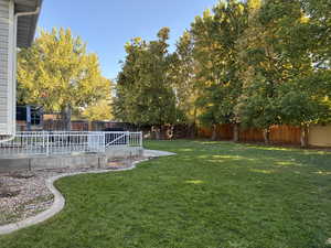 View of fenced backyard