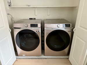 Laundry area featuring washer and dryer