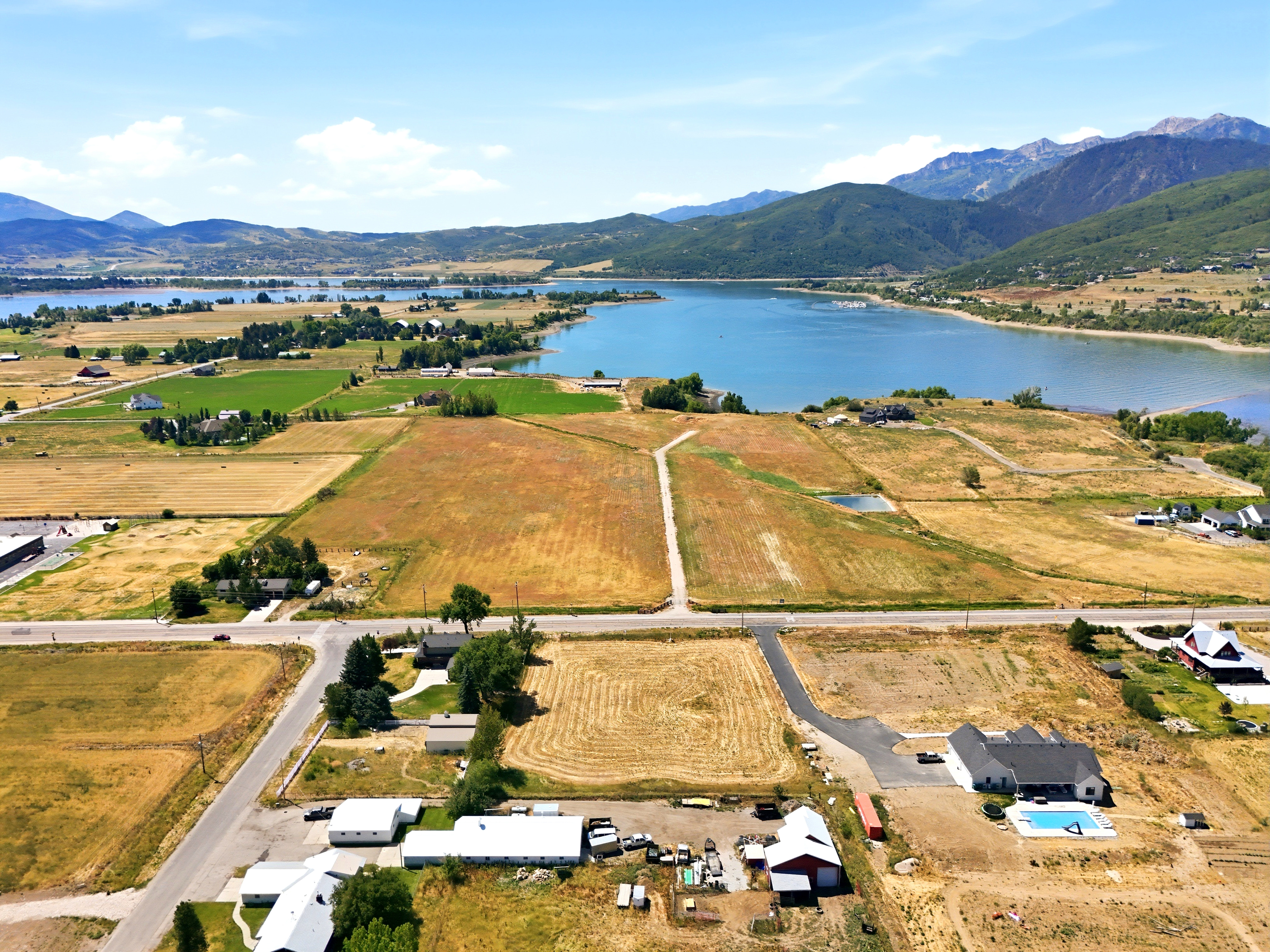 Expansive aerial perspective showcasing a significant land parcel