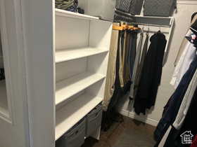 View of walk in closet