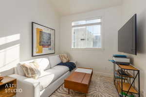 Living area with baseboards