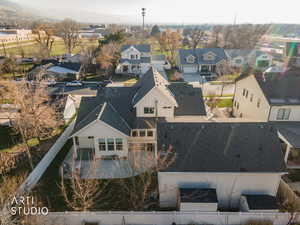 Aerial view of residential area