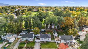 Aerial perspective of suburban area