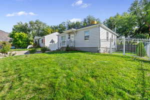 View of front facade with a chimney