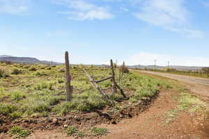 View of yard with a rural view and a mountain view