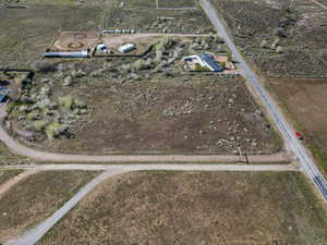 Aerial overview of property's location with rural landscape