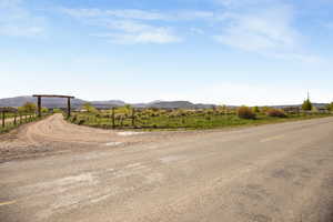 View of street with a view of countryside and a mountain view