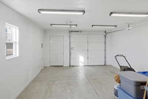 Inside detached garage