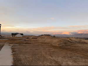 View of yard at dusk