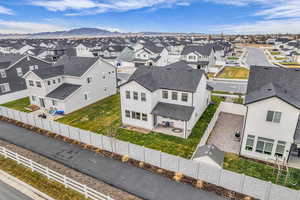 Aerial perspective of suburban area