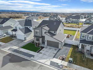 Aerial view of residential area