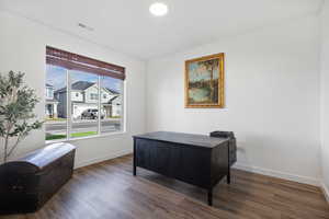 Office featuring wood finished floors