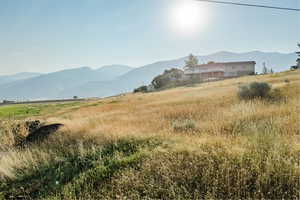 Mountain view with rural landscape