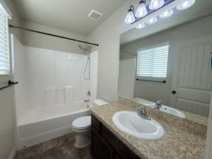 Bathroom with  shower combination and vanity