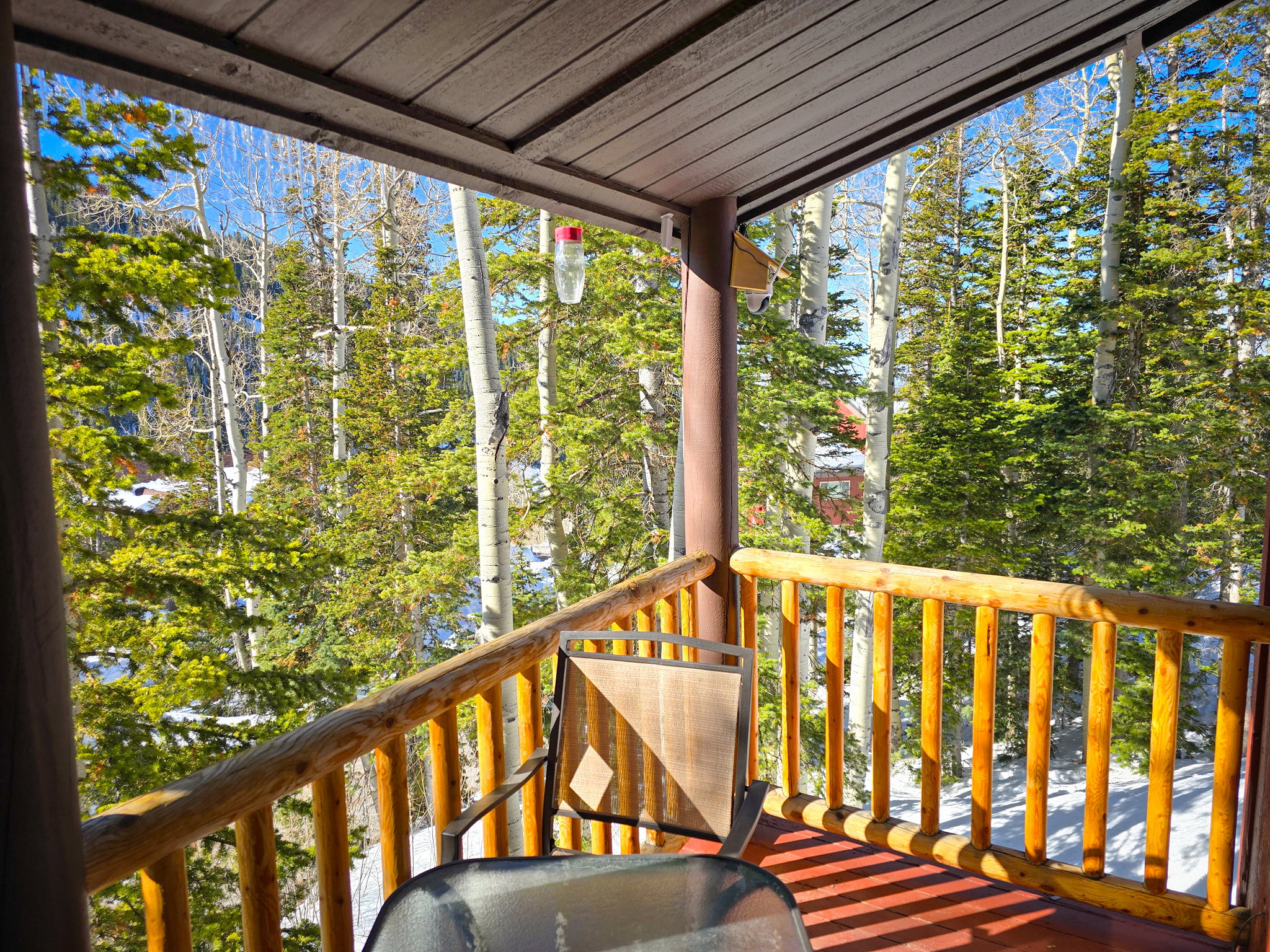 View of wooden deck