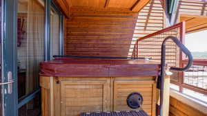 Exterior view of wooden walls