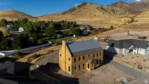 Mountain view with nearby suburban area