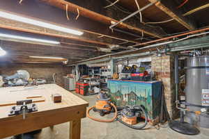 Unfinished below grade area with water heater