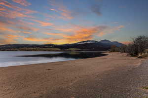 Water view with mountain