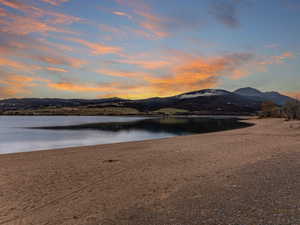 Water view with mountain