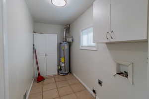Utility room with gas water heater