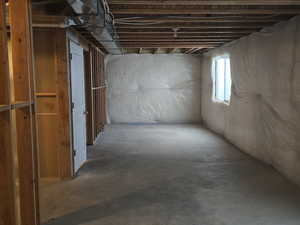 View of below grade area