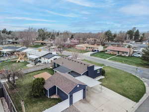 Aerial view of residential area