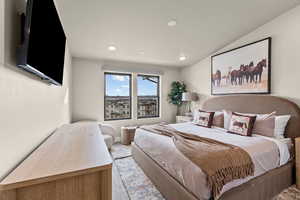 Bedroom with recessed lighting