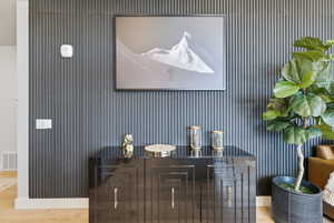 Detailed view of wood finished floors