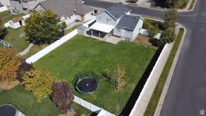 Aerial perspective of suburban area