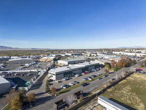 Bird's eye view of a mountainous background