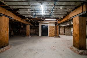 View of unfinished basement