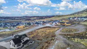 Aerial view of residential area