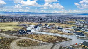Aerial perspective of suburban area