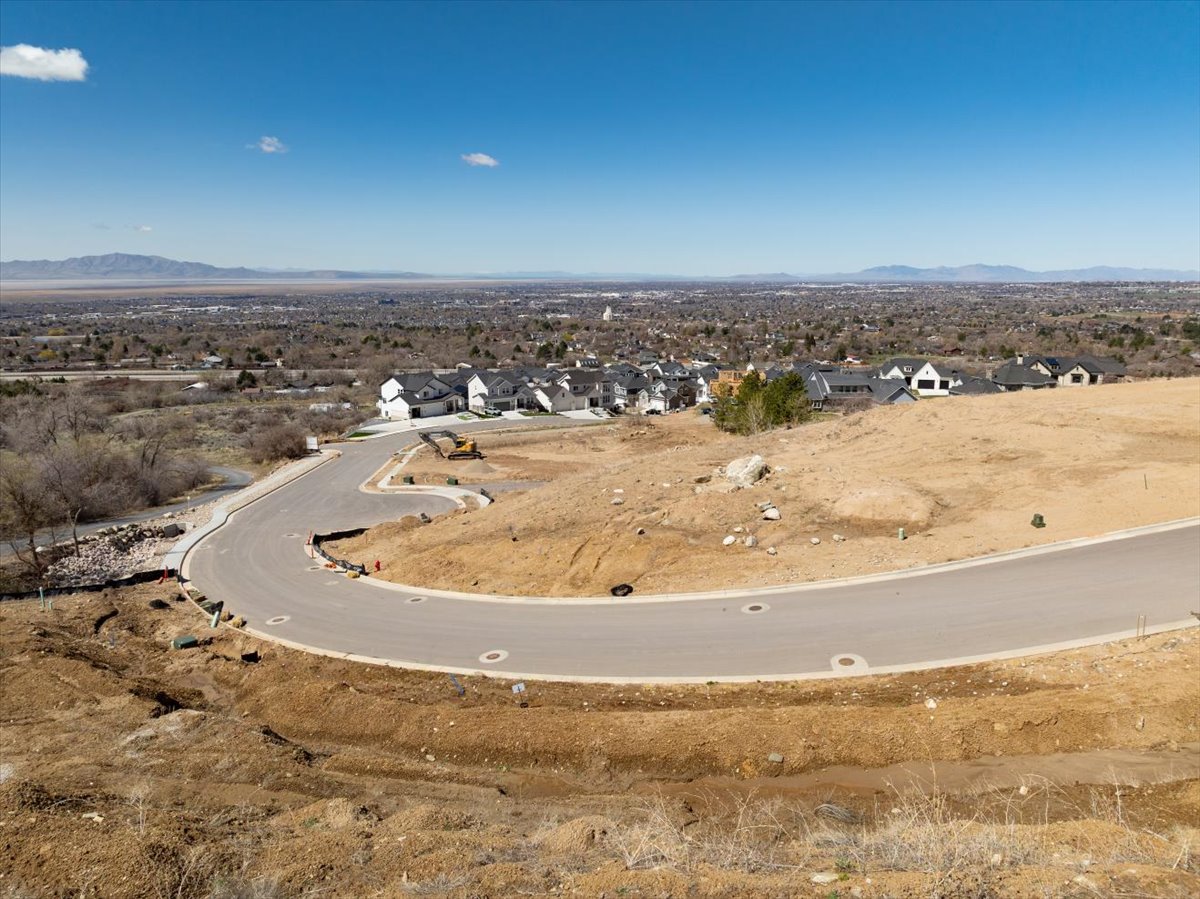 Aerial view of looking west