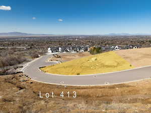 Aerial view of facing west with views of valley