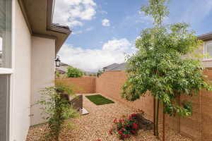 View of fenced backyard