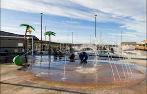 Splash pad located within community pool area
