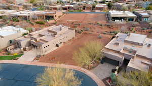 Aerial perspective of suburban area