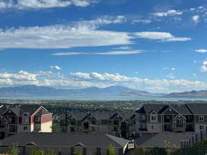 View of Utah County and Utah Lake background featuring nearby suburban area
