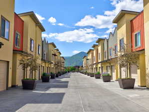View of concrete alley with a residential view and a mountain view