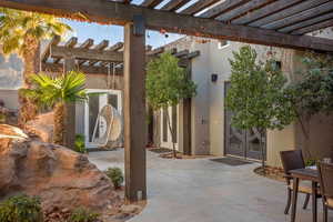 View of patio / terrace featuring a pergola