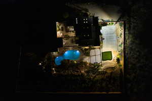 Drone / aerial view of a pool