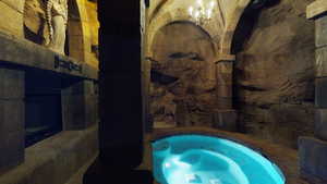 View of pool featuring an in-ground hot tub