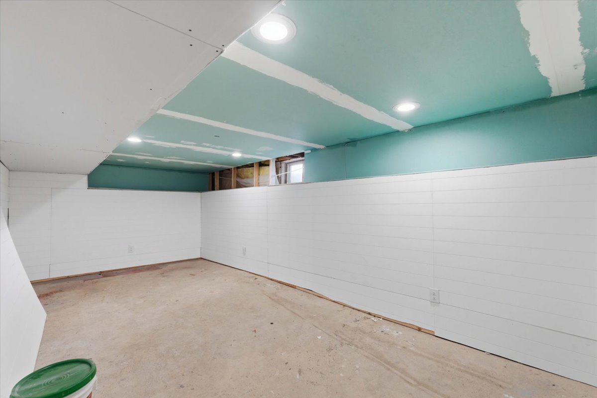 View of unfinished basement